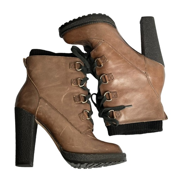 Anthropologie Plenty By Tracy Reese Brown Bootie Womens 7.5 - Picture 3 of 9